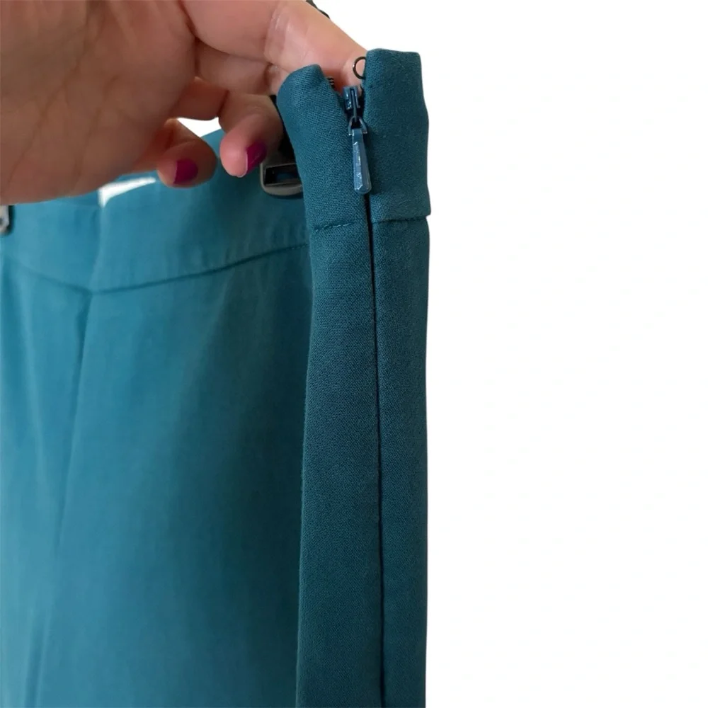 Tory Burch Teal Skinny Ankle Dress Pants Womens Size 8